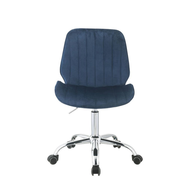 Muata - Office Chair - Twilight Blue Velvet & Chrome - Tony's Home Furnishings