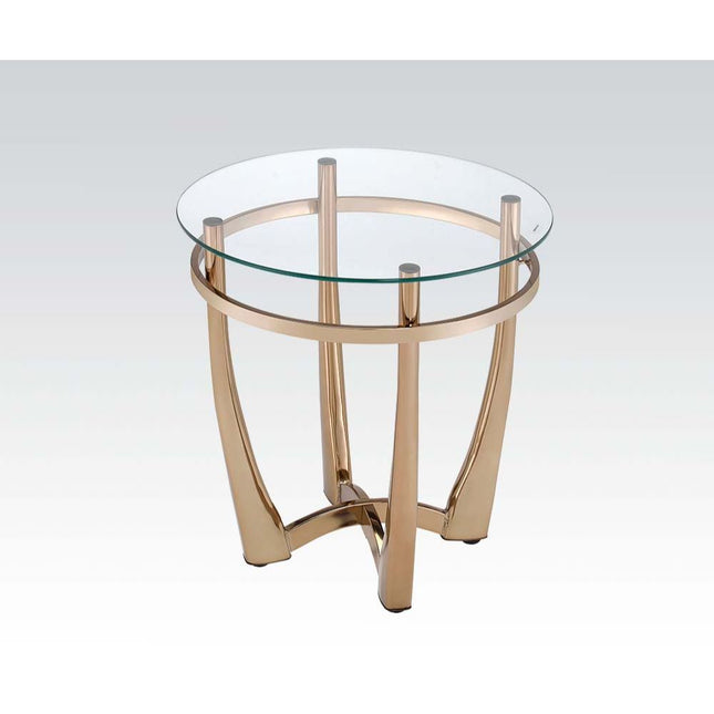 Orlando II - End Table - Champagne & Clear Glass - Tony's Home Furnishings