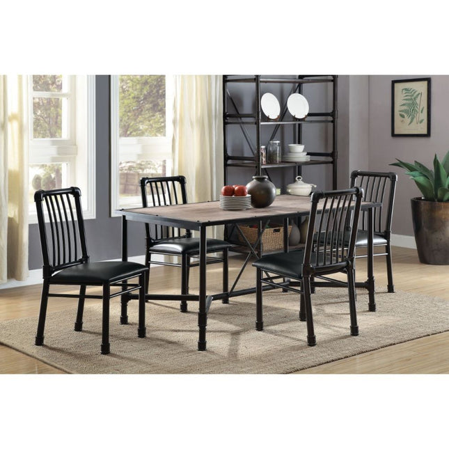 Caitlin - Dining Table - Rustic Oak & Black - Tony's Home Furnishings