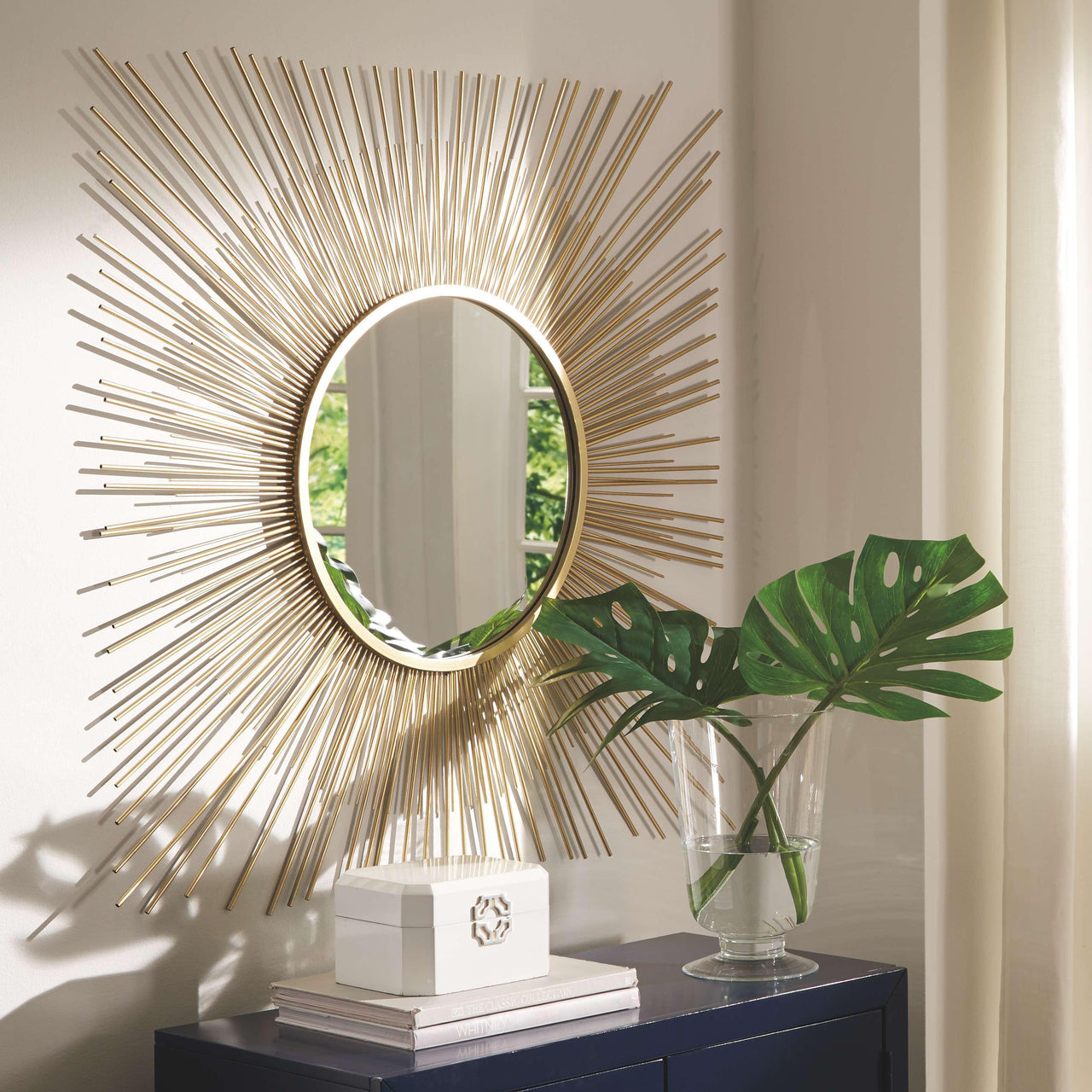 Elspeth - Gold Finish - Accent Mirror Tony's Home Furnishings Furniture. Beds. Dressers. Sofas.