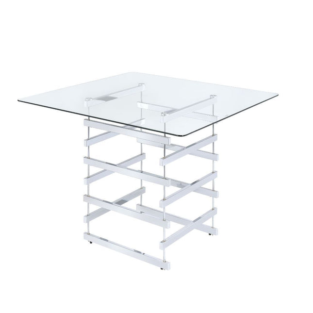 Nadie - Counter Height Table - Chrome & Clear Glass - Tony's Home Furnishings