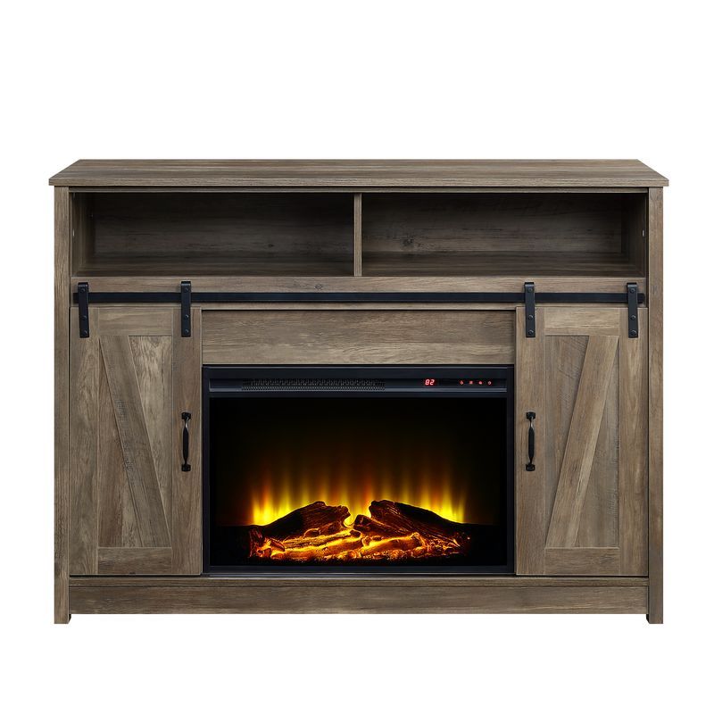 Tobias - Fireplace - Rustic Oak Finish - 38" - Tony's Home Furnishings