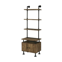Ensata II - Side Pier - Rustic Oak & Black Finish - Tony's Home Furnishings