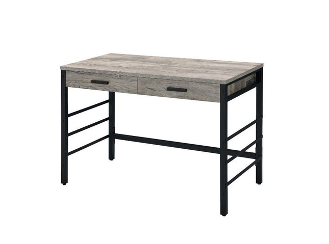 Disho - Desk - Light Weathered Oak & Black Finish - Tony's Home Furnishings