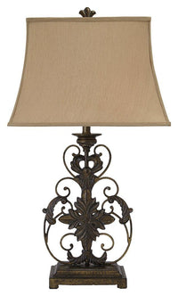 Thumbnail for Sallee - Gold Finish - Poly Table Lamp Tony's Home Furnishings Furniture. Beds. Dressers. Sofas.
