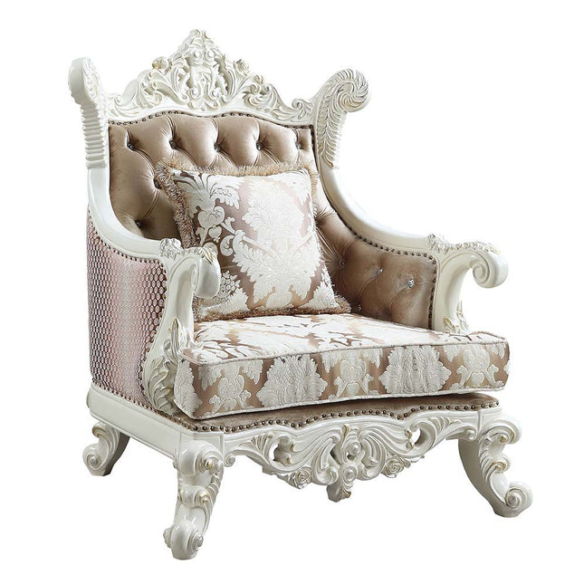 Vanaheim - Chair - Fabric & Antique White Finish - Tony's Home Furnishings