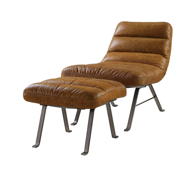 Bison - Ottoman - Toffee Top Grain Leather - Tony's Home Furnishings