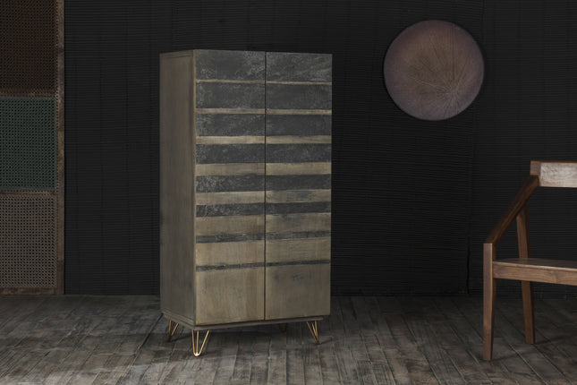 Beretta - Wardrobe - Gray Stone & Ash Oak - Tony's Home Furnishings