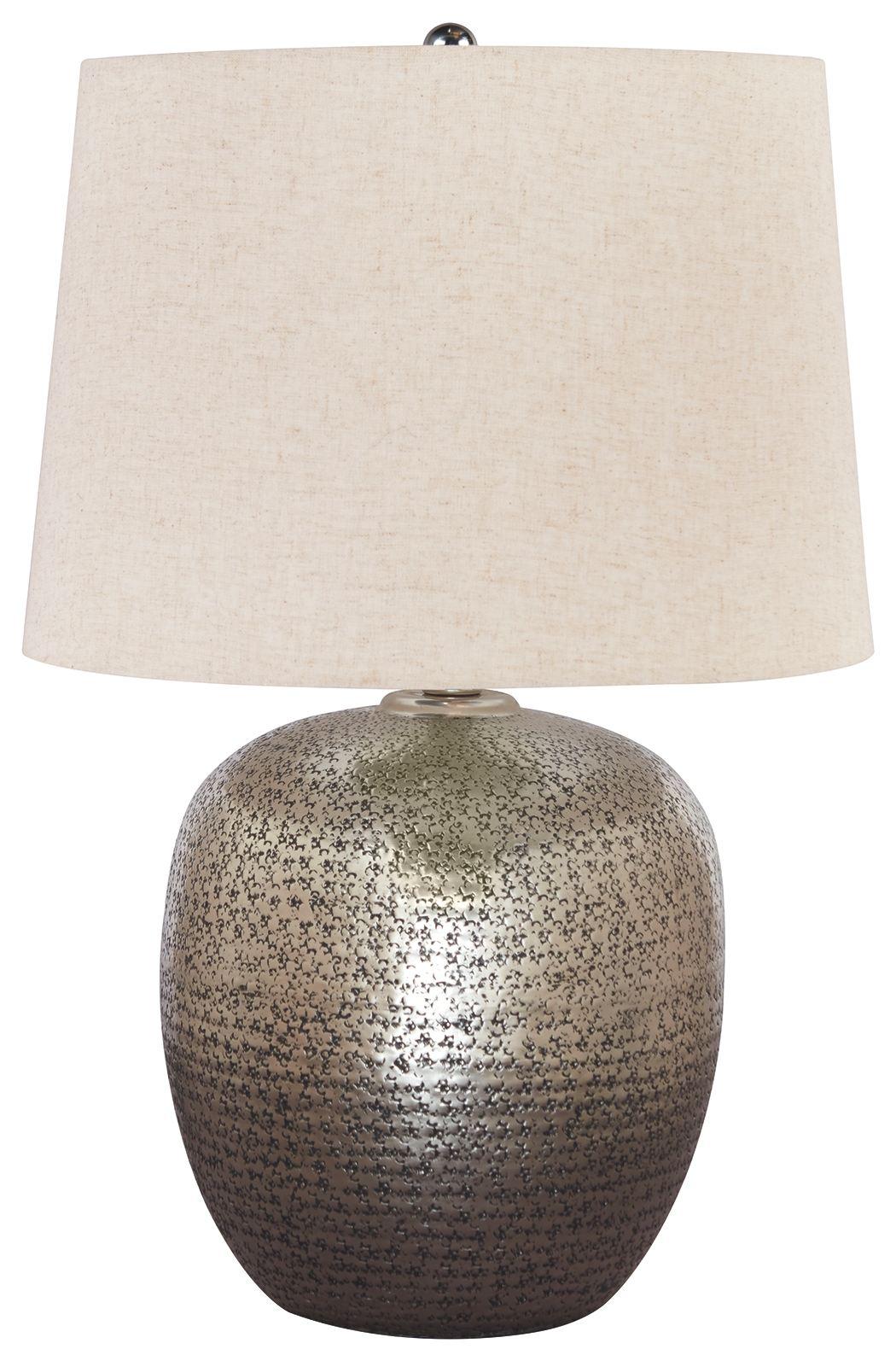 Magalie - Antique Silver Finish - Metal Table Lamp Tony's Home Furnishings Furniture. Beds. Dressers. Sofas.