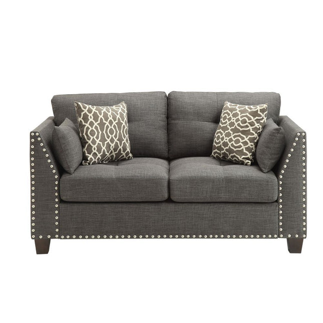 Laurissa - Loveseat - Light Charcoal Linen - Tony's Home Furnishings