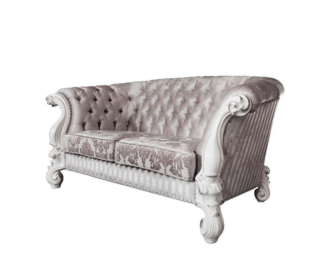 Versailles - Loveseat - Ivory Fabric & Bone White Finish - Tony's Home Furnishings