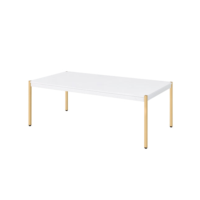 Otrac - Coffee Table - White & Gold Finish - Tony's Home Furnishings