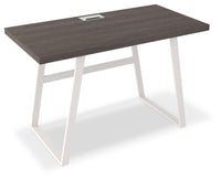 Thumbnail for Dorrinson - White / Black / Gray - Home Office Desk Tony's Home Furnishings Furniture. Beds. Dressers. Sofas.