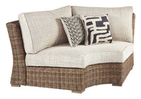 Thumbnail for Beachcroft - Beige - Curved Corner Chair W/Cushion Tony's Home Furnishings Furniture. Beds. Dressers. Sofas.