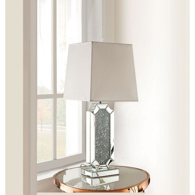 Noralie - Table Lamp - Mirrored & Faux Diamonds - 33" - Tony's Home Furnishings