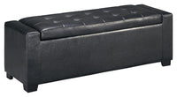Thumbnail for Benches - Black - Upholstered Storage Bench - Faux Leather Tony's Home Furnishings Furniture. Beds. Dressers. Sofas.