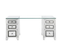 Thumbnail for Noralie - Writing Desk - Clear Glass, Mirrored & Faux Diamonds - 31