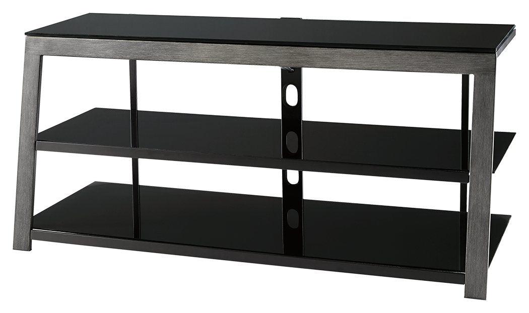 Rollynx - Black - TV Stand Tony's Home Furnishings Furniture. Beds. Dressers. Sofas.