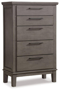 Thumbnail for Hallanden - Gray - Five Drawer Chest Tony's Home Furnishings Furniture. Beds. Dressers. Sofas.