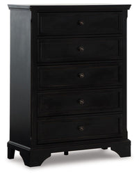 Thumbnail for Chylanta - Black - Five Drawer Chest Tony's Home Furnishings Furniture. Beds. Dressers. Sofas.
