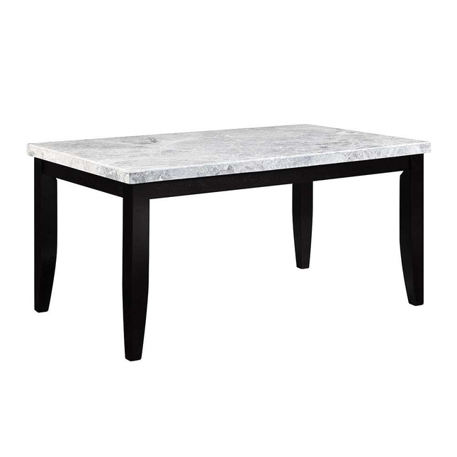 Hussein - Dining Table With Marble Top - Marble & Black Finish - Tony's Home Furnishings