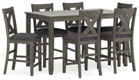 Thumbnail for Caitbrook - Gray - Rect Drm Counter Table Set (Set of 7) - Tony's Home Furnishings