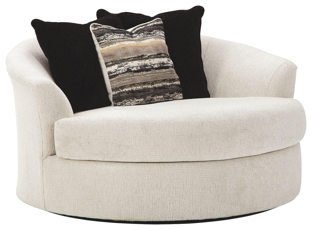 Cambri - Snow - Oversized Round Swivel Chair Tony's Home Furnishings Furniture. Beds. Dressers. Sofas.