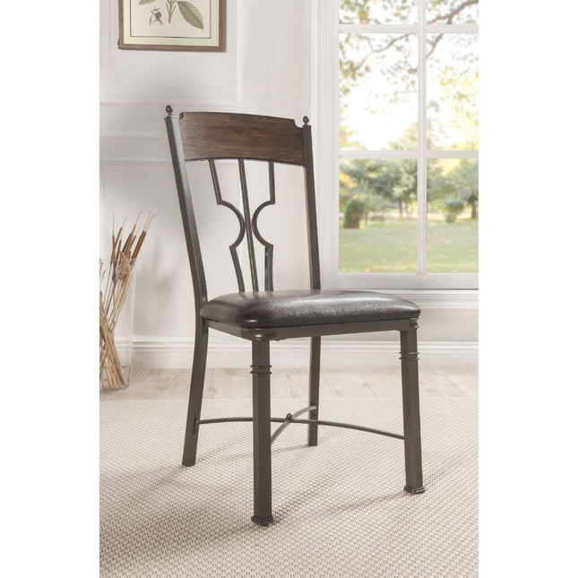 Lynlee - Side Chair (Set of 2) - Espresso PU & Dark Bronze - Tony's Home Furnishings