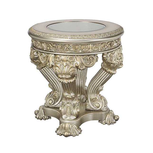 Danae - End Table - Champagne & Gold Finish - 27" - Tony's Home Furnishings