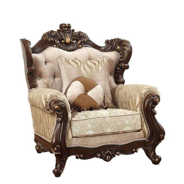 Shalisa - Chair - Fabric & Walnut - Tony's Home Furnishings