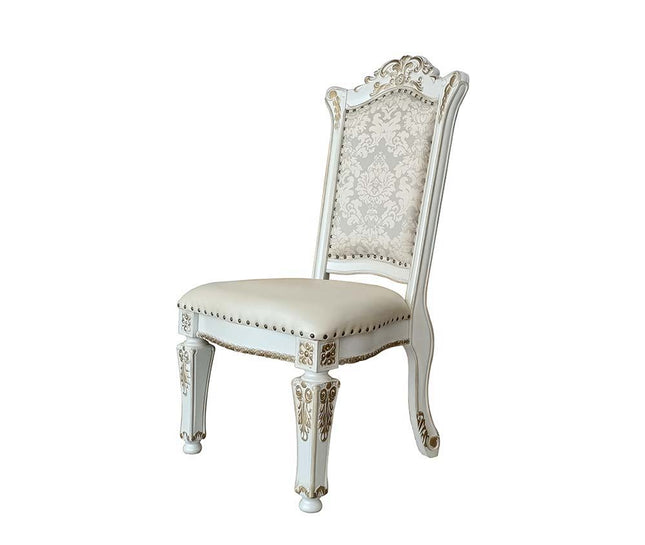 Vendom - Side Chair (Set of 2) - PU & Antique Pearl Finish - Tony's Home Furnishings