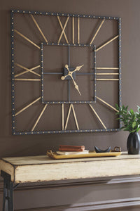 Thumbnail for Thames - Black / Gold Finish - Wall Clock Tony's Home Furnishings Furniture. Beds. Dressers. Sofas.