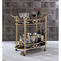 Thumbnail for Ottesen - Serving Cart - Gold & Black Glass - Tony's Home Furnishings