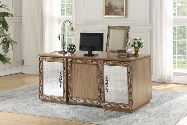 Orianne - Executive Desk - Antique Gold - Tony's Home Furnishings