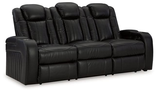 Caveman Den - Midnight - Power Reclining Sofa With Adj Headrest - Tony's Home Furnishings