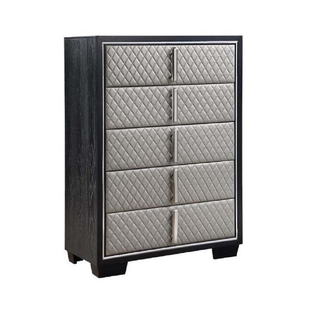 Nicola - Chest - Silver PU & Black Finish - Tony's Home Furnishings