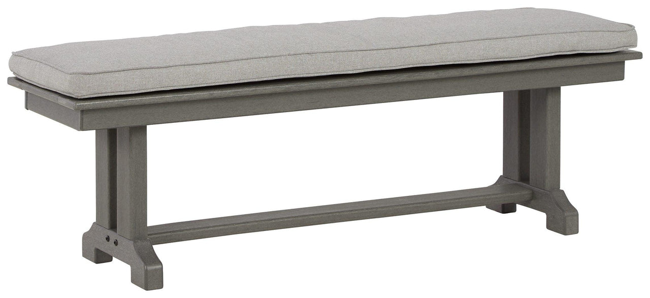 Visola - Gray - Bench With Cushion Tony's Home Furnishings Furniture. Beds. Dressers. Sofas.